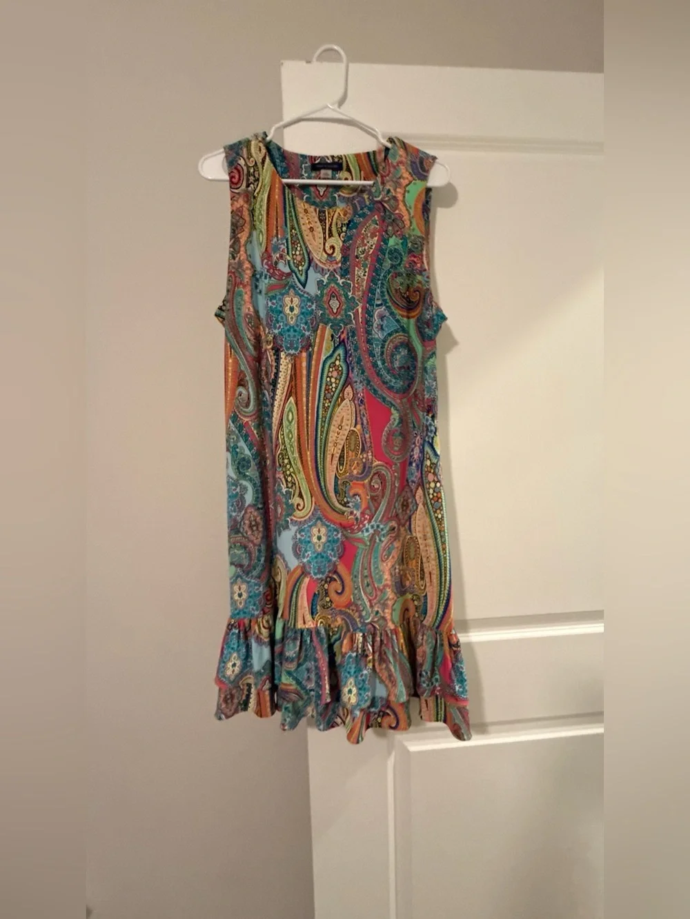 Tommy Hilfiger Multicolor Paisley Shift Dress - Blue, Pink, Green, Yellow - Picture 3 of 8